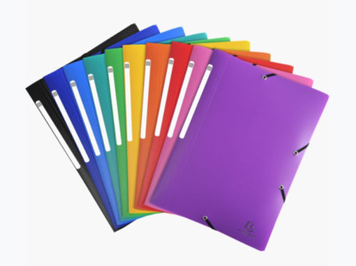 Picture of EXACOMPTA A4 3 FLAP FOLDERS ELASTIC STRAPS